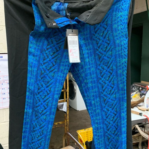 BCBGMaxAzria Pants - BCBGMaxazria slacks black blue printed NWT xxs